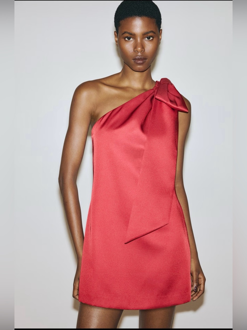 NWOT H&M Red Satin Bow Shoulder Mini Size XXL
